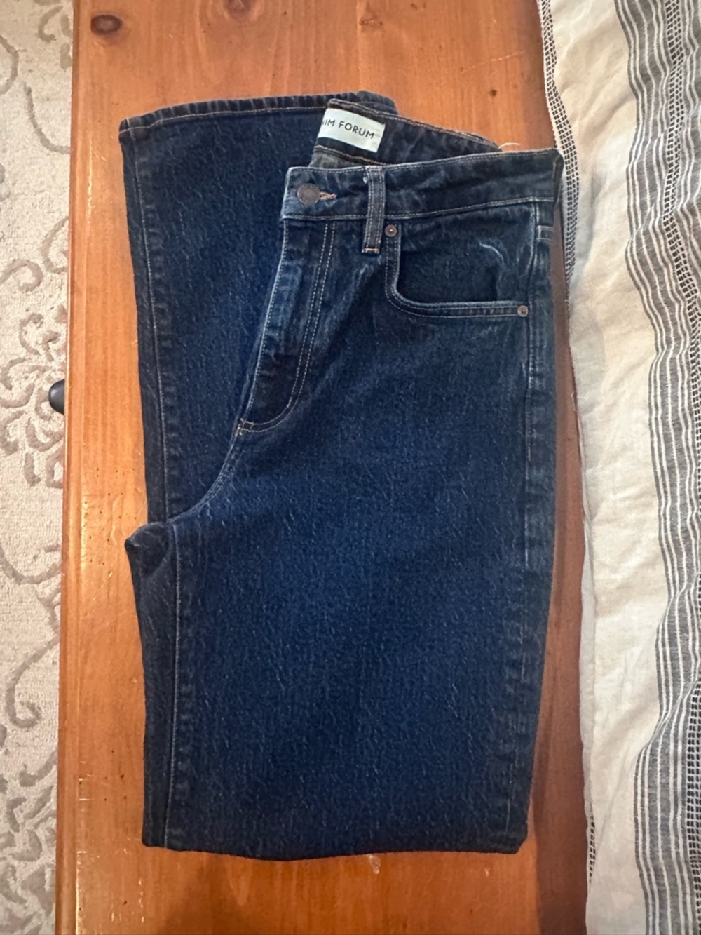 Denim Forum Remy curve-fit wide jeans